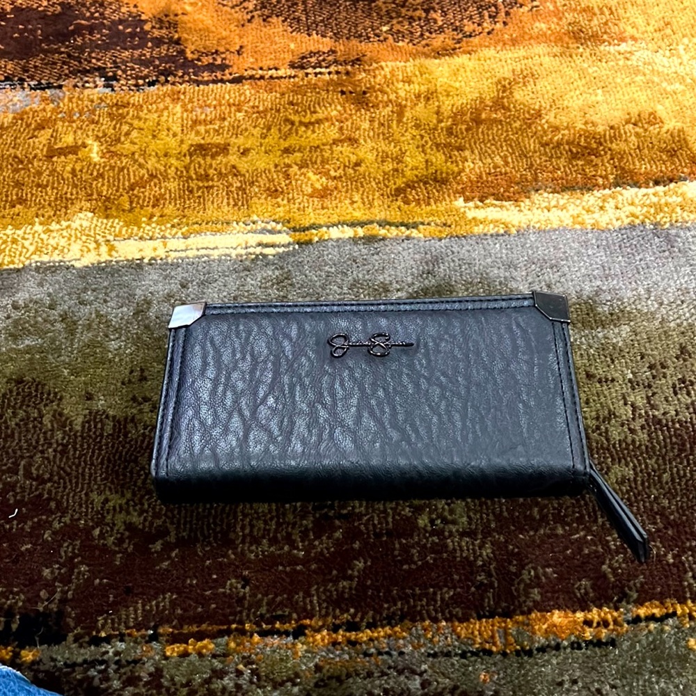 Jessica Simpson black double gusset wallet